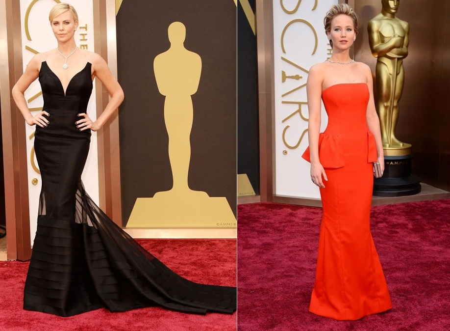 Charlize Theron & Jennifer Lawrence in Dior - Oscar 2014